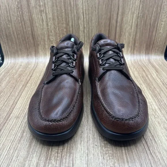 SAS Bout Time Lace up Loafer pebbled leather Mens size 14 Brown Sneakers Shoes